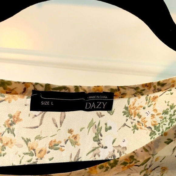 DAZY Sheer Floral Print Shirt - Picture 3 of 3